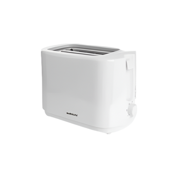 Plastic 2 Slice Toaster White – 800W Compact Toaster with Browning Control and Crumb Tray